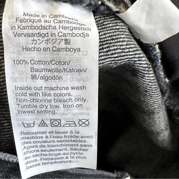 Madewell Size 24 Black Denim Shorts Relaxed Fit Button Fly High Waisted - Picture 7 of 7